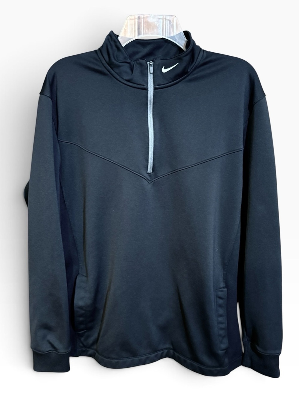 Nike Men’s Black Half-Zip Golf Tour Performance Pullover Shirt Thermafit L